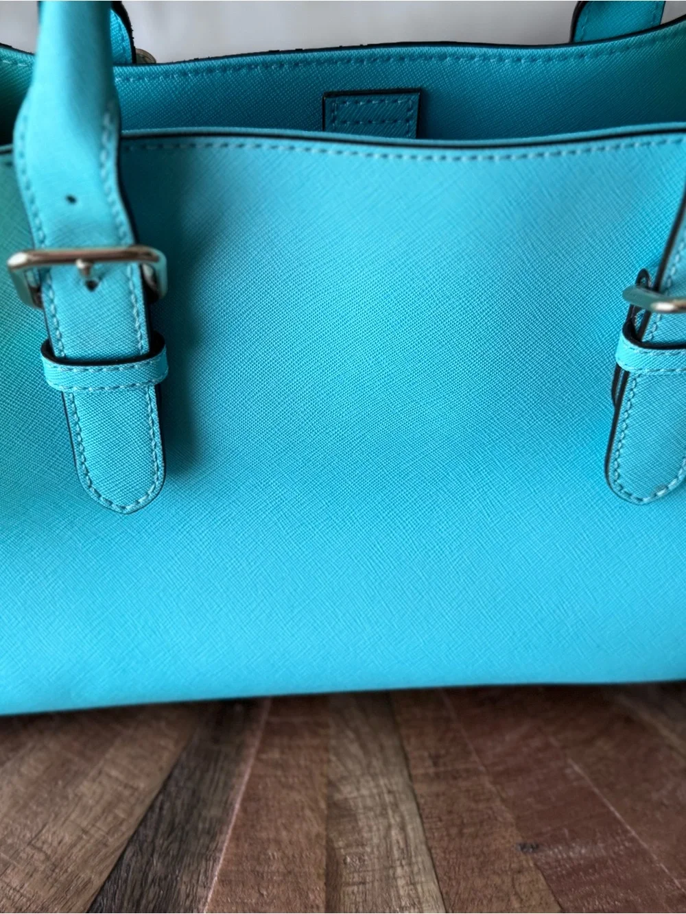 kate spade Turquoise Saffiano Leather Satchel with Gold Hardware